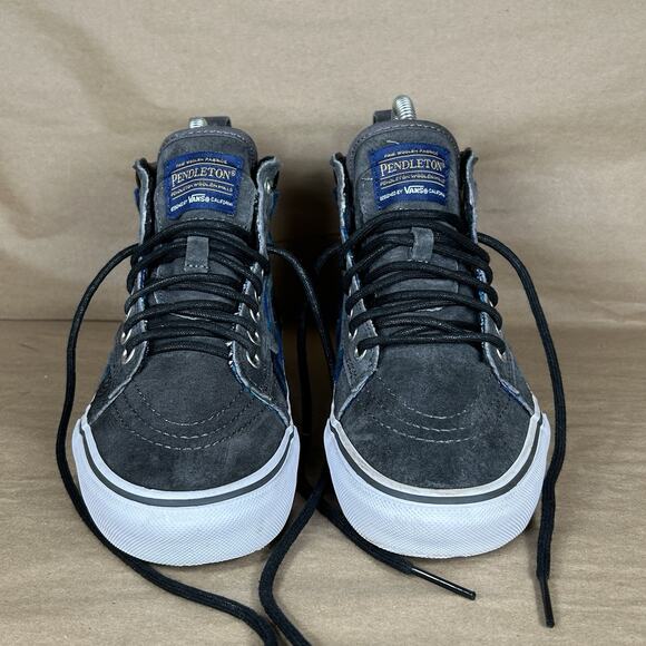 Vans Pendleton Sk8-Hi Top Wn 7.0 Men 5.5 Blue Tribal Wool Skateboarding Sneaker - Picture 4 of 12